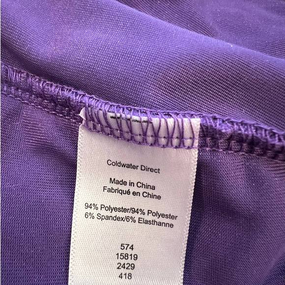 Coldwater Creek Tunic in Purple Velour with Cowl Neckline Size Large Petite - Picture 5 of 6